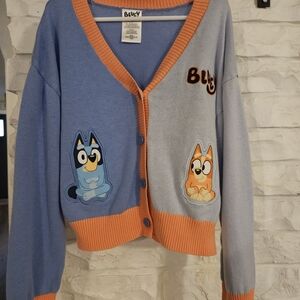 Bluey Kids Cardigan - Blue and Orange